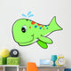 Green Baby Whale Wall Decal
