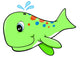 Green Baby Whale Wall Decal