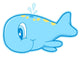 Little Pastel Blue Whale Wall Decal
