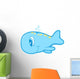 Little Pastel Blue Whale Wall Decal
