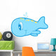 Little Pastel Blue Whale Wall Decal
