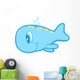 Little Pastel Blue Whale Wall Decal