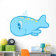 Little Pastel Blue Whale Wall Decal