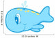 Little Pastel Blue Whale Wall Decal