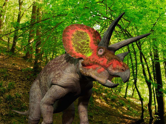 Colorful Triceratops Wanders Cretaceous Wall Decal