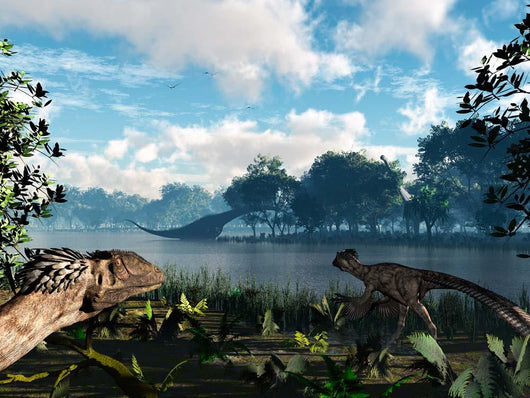 Sauroposeidon Graze While Feathered Wall Decal