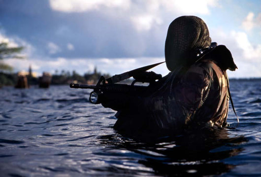 Navy Seal Emerges from Wall Decal
