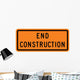 End Construction Word Sign Wall Decal