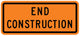 End Construction Word Sign Wall Decal