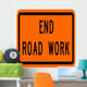 End Road Work Sign Wall Decal