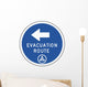 Evacuation Route Directional Sign Wall Decal