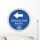 Evacuation Route Directional Sign Wall Decal