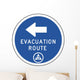 Evacuation Route Directional Sign Wall Decal