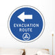 Evacuation Route Directional Sign Wall Decal