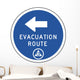Evacuation Route Directional Sign Wall Decal