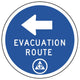 Evacuation Route Directional Sign Wall Decal