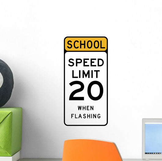 School Speed Limit 20 Wall Decal