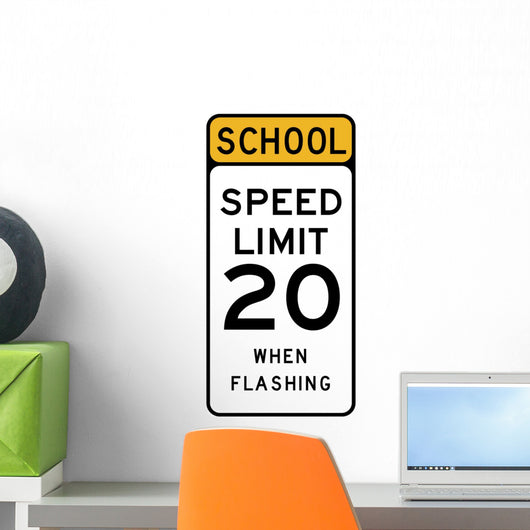School Speed Limit 20 Wall Decal