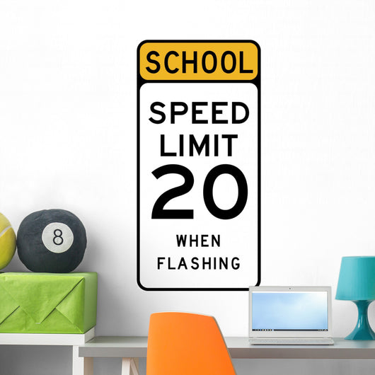 School Speed Limit 20 Wall Decal