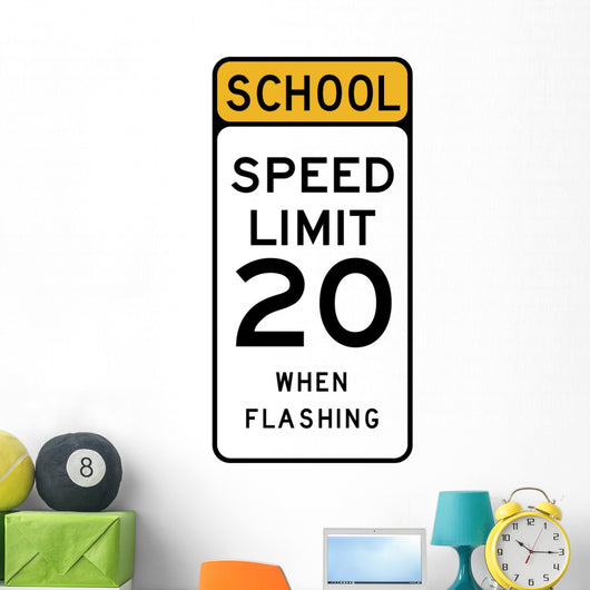 School Speed Limit 20 Wall Decal