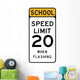 School Speed Limit 20 Wall Decal