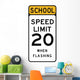 School Speed Limit 20 Wall Decal