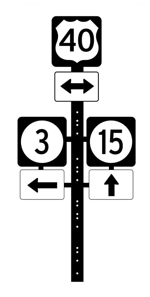 Multiple Route Directional Sign Wall Decal