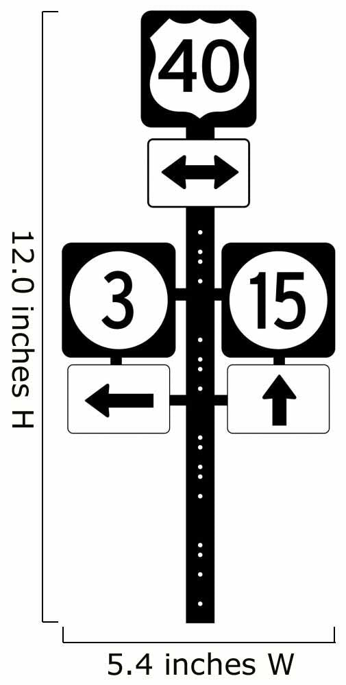 Multiple Route Directional Sign Wall Decal