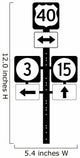 Multiple Route Directional Sign Wall Decal