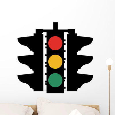 Traffic Light Symbol Sign Wall Decal shown on a wall
