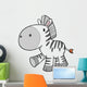 Happy Prancing Baby Zebra Wall Decal