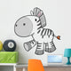 Happy Prancing Baby Zebra Wall Decal