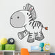 Happy Prancing Baby Zebra Wall Decal
