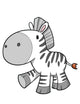 Happy Prancing Baby Zebra Wall Decal