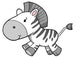 Happy Running Baby Zebra Wall Decal