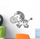 Happy Running Baby Zebra Wall Decal