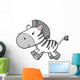 Happy Running Baby Zebra Wall Decal