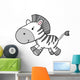 Happy Running Baby Zebra Wall Decal