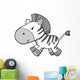 Happy Running Baby Zebra Wall Decal
