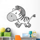 Happy Running Baby Zebra Wall Decal